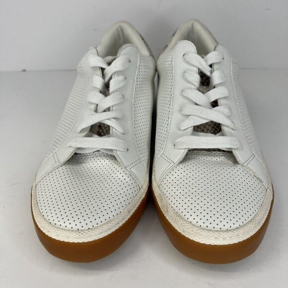 A New Day Maddison Sneakers Womens Size 7.5 White with Snake Skin Pattern Tongue - Picture 3 of 9